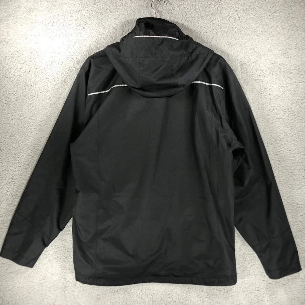 Chick-fil-A Oobe Mens Medium Black Ripstop Hooded Rain Jacket Reflective Uniform